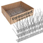 Moyofree Vogelabwehr Spikes Edelstahl vormontiert, 7,26 m Set aus silbernen Edelstahl-Spikeleisten