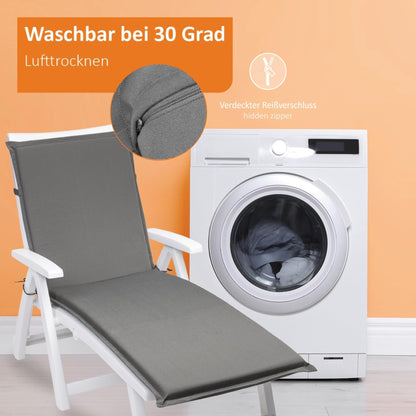 sleepling Liegenauflage 2er Set für Gartenliege, 190x58 cm, anthrazit