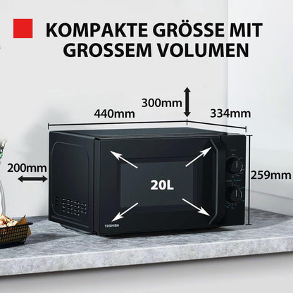 Toshiba MW2-MG20PF Mikrowellenherd mit Grillfunktion – Schwarz