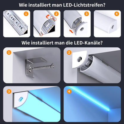 Chesbung LED Aluminium Profil V-Form 20x1m für LED Streifen bis 12 mm