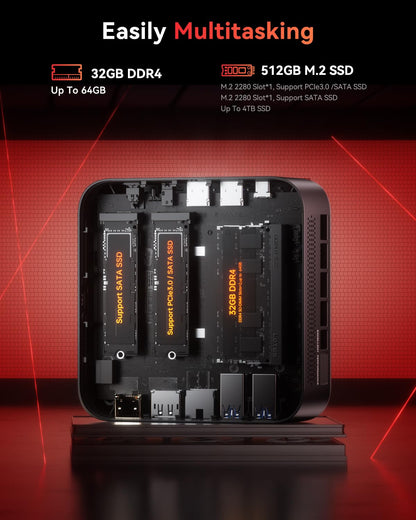 NiPoGi E3B Mini PC Ryzen 5 7430U 32GB/512GB