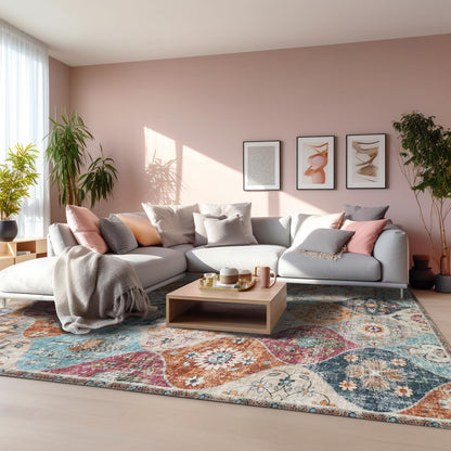 Xfrog Boho Blumen Antiker Flächenteppich - 200x300 cm
