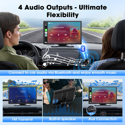 LAMTTO Wireless CarPlay Display 9 Zoll Touchscreen für Android Auto