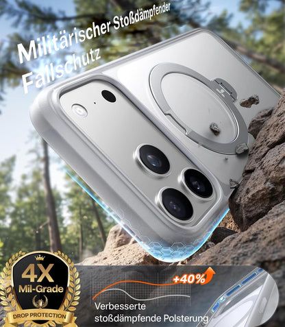 TORRAS Ostand Q3 Spin Handyhülle für iPhone 17 Pro Max, Silbergrau