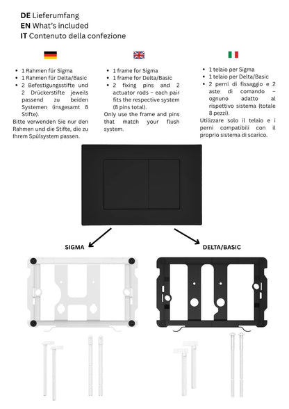 Wunderbad Drückerplatte für Geberit Sigma/Delta – Schwarz Matt