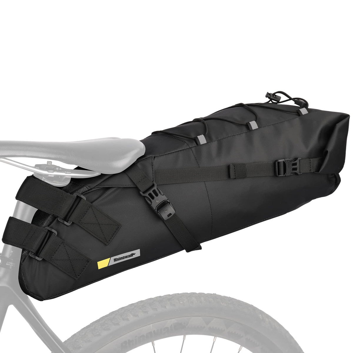 Rhinowalk Satteltasche Y5110 wasserdicht 10/13 L für MTB und Rennrad, mit elastischem Fixiergurt und reflektierendem Band