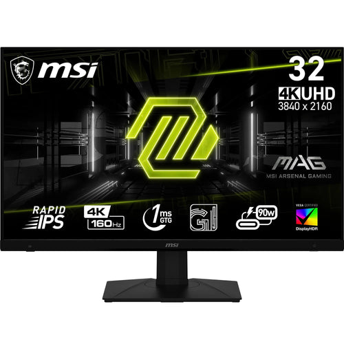 MSI MAG 322UPF Gaming Monitor – 32 Zoll 4K UHD. Rechteckiger, schwarzer Bildschirm für detailreiches 4K UHD Gaming.