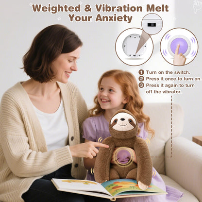 Joyreal Gewichtetes Kuscheltier Faultier 1,5 kg mit Vibration