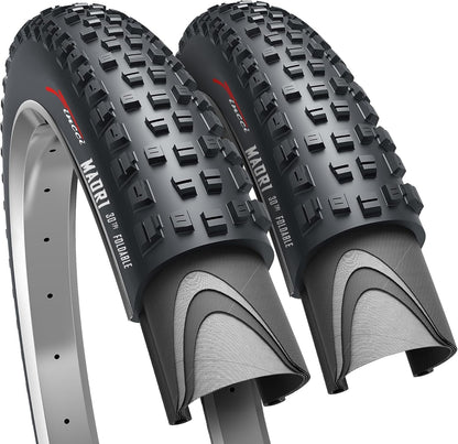 Fincci MTB Reifen Set 27.5 x 2.35 – 2x Faltreifen 60-584 schwarz mit Stollenprofil