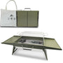 Charmline Holzkohlegrill, klappbarer Campinggrill 51 x 35 cm, Grün – rechteckiger Grillrost auf klappbarem Gestell