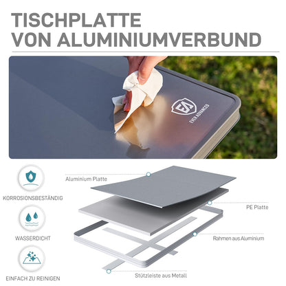 EVER ADVANCED Campingtisch faltbar 120x60 cm für 4-6 Personen