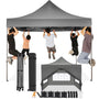 COBIZI Faltpavillon 3x3 Grau mit Seitenwand. Quadratischer Pop-Up Pavillon, wasserdicht. Bietet Sonnen- und Regenschutz.