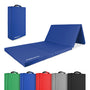 MSPORTS Turnmatte Premium klappbar – Blau 190x80x5 cm. Blaue, rechteckige Faltmatte zur Dämpfung bei Bodenübungen.