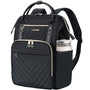 KROSER Laptop-Rucksack 17 Zoll, wasserabweisend, Schwarz Gesteppt