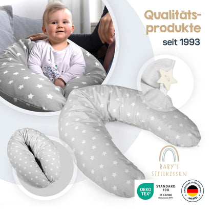 Baby's Stillkissen XXL Schwangerschaftskissen 190 cm mit Bezug