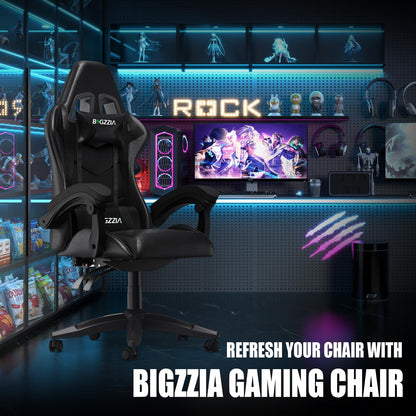 bigzzia Gaming Stuhl X23F mit RGB-LED, ergonomisch, Schwarz