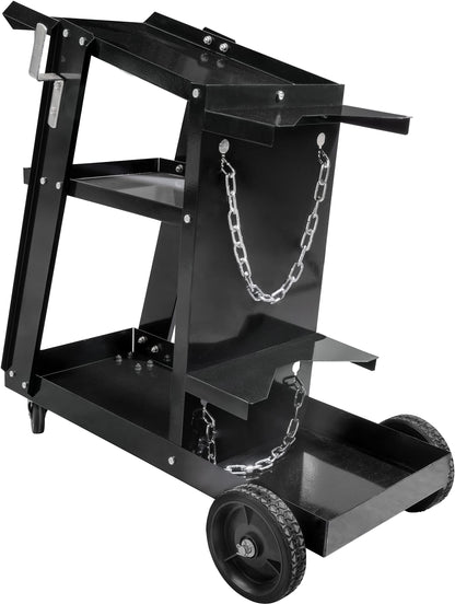 Güde 20038 GSW200 Schweisswagen für Schweissgeräte – Schwarz. Rollwagen mit Ablagen und Flaschenhalter für Schweissgeräte.