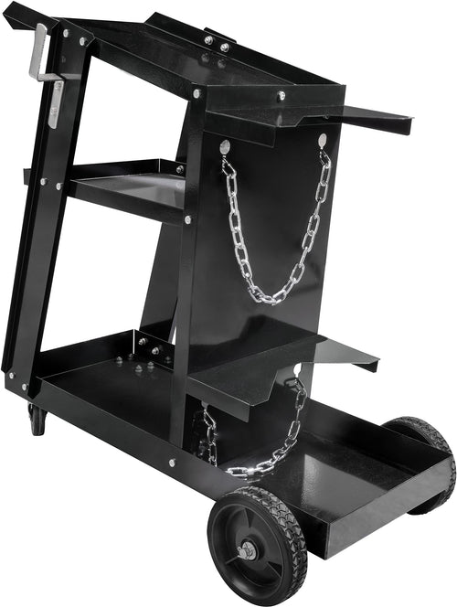 Güde 20038 GSW200 Schweisswagen für Schweissgeräte – Schwarz. Rollwagen mit Ablagen und Flaschenhalter für Schweissgeräte.