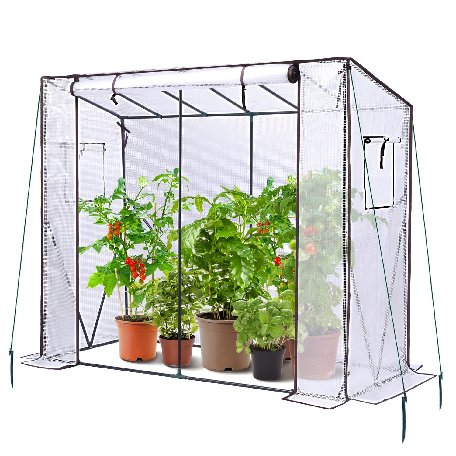Ohuhu Tomatenhaus Foliengewächshaus - 200x77x170 cm. Rechteckig, mit PE-Folie für geschütztes Tomatenwachstum.
