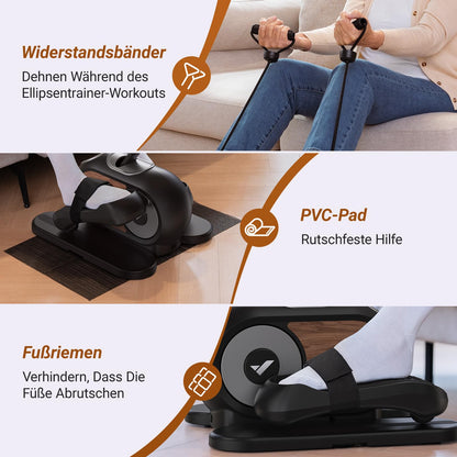 MERACH Mini elektrischer Crosstrainer – Untertisch Ellipsentrainer