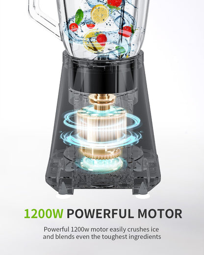 GDOR Standmixer SF701C2 1200W mit 1,5L Glaskrug und 650ml Reisebecher