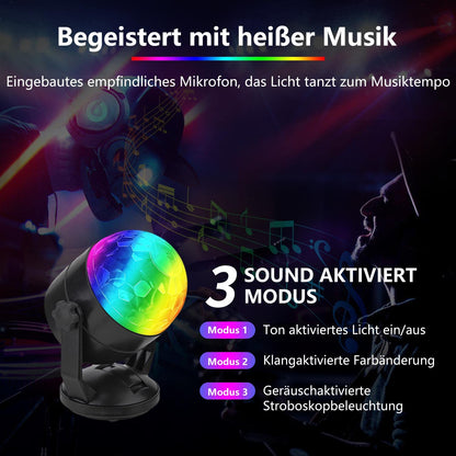 CATPOWER Mini-Discokugel LED-Partylicht mit Fernbedienung, 4er-Pack