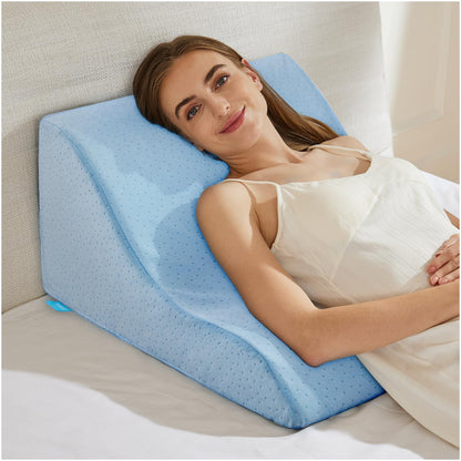 NOFFA Lesekissen Ergonomisches Keilkissen – Memory Schaum. Keilförmiges Kissen für ergonomische Nacken- und Rückenunterstützung beim Lesen.