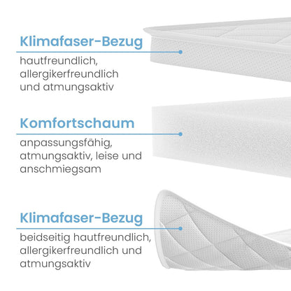 ELONEO Komfortschaum Matratzentopper 120x200 cm, 5 cm Höhe