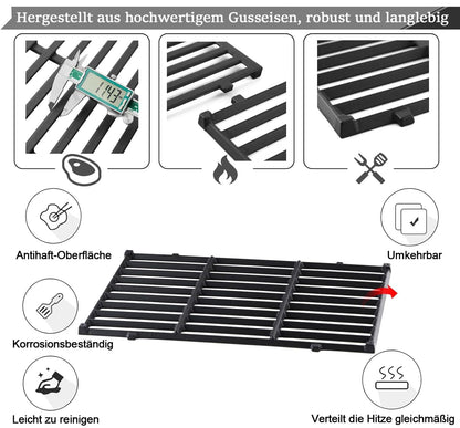MGiessca 7638 Grillrost aus Gusseisen für Weber Spirit 300, 2 Stück