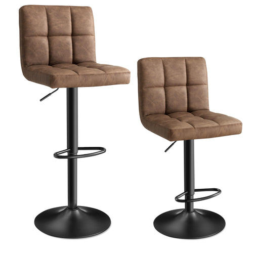 SONGMICS LJB064K02 Barhocker 2er Set - Walnussbraun. Zwei hohe Barhocker in Walnussbraun, ideal für Kücheninseln oder Theken.