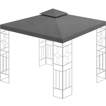 habeig Ersatzdach für Pavillon 3x3 m, PVC-beschichtet, anthrazit, zweiteilig mit Luftablass-Aufsatz