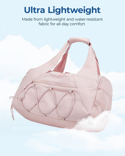 BAGSMART Sporttasche Damen, leichte Reisetasche mit Schuhfach, Rosa