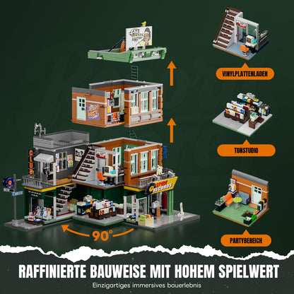 Lumibricks Plattenladen Klemmbausteine Set mit LED, 1980 Teile