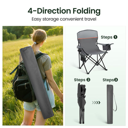 HIGH POINT SPORTS Campingstuhl faltbar 2er Set mit Getränkehalter