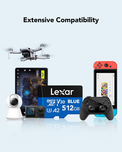 Lexar Blue microSDXC Karte 512GB UHS-I U3 V30 A2 160 MB/s