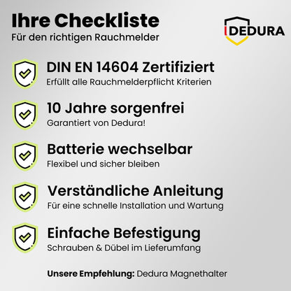 SmartHome Rauchmelder 6er Set – 10 J. Garantie BSI EN14604