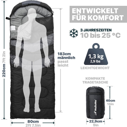 MalloMe Schlafsack – Deckenschlafsack für Erwachsene und Kinder
