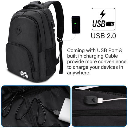 YAMTION Laptop Rucksack 17,3 Zoll Schulrucksack mit USB 32 L
