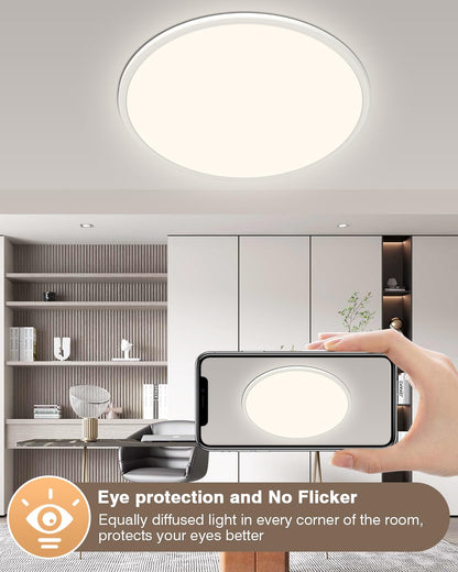 Bowfar LED Deckenleuchte flach, 56W, dimmbar, 3000-6500K, weiss, 59cm