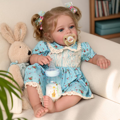 BABESIDE Realistische Reborn Babypuppe Mädchen 45cm - Blondhaarig