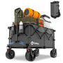 Sekey XXL Plus Bollerwagen Faltbar All Terrain - Anthrazit. Großer, anthrazitfarbener Faltbollerwagen mit robusten Rädern. Zum Transport im Gelände.