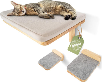 WOOWOOD Kletterwand Set Katzen inkl. 2 Treppen – Stabil. Mehrteiliges Kletterset aus Holz mit zwei Treppen. Bietet Katzen Kletter- und Spielmöglichkeiten.