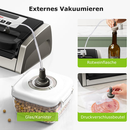 Bonsenkitchen Vakuumiergerät 15L/Min Hochleistung mit Schneider