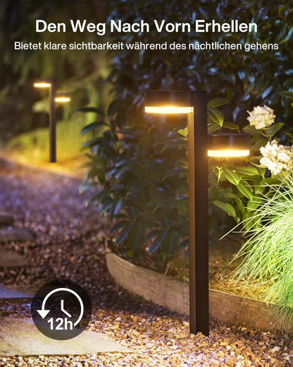 GEARLITE Solarleuchten für Aussen, 4er-Set, warmweiss, IP65