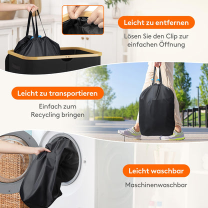 Lifewit Pfandflaschen Sammelbehälter mit Deckel, 150 L, Schwarz