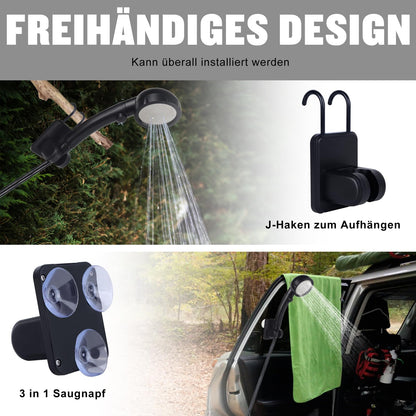 Spopal tragbare Campingdusche mit Akku 6000mAh, Pumpe und Duschkopf