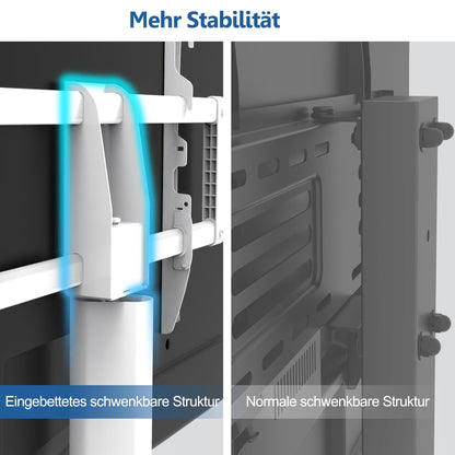 FITUEYES TV Bodenständer rollbar mit Holzablage 32-70 Zoll