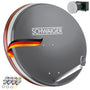 SCHWAIGER Satellitenschüssel Komplettset Quad LNB 75cm Anthrazit HD 4K: Runde, anthrazitfarbene Parabolantenne mit Quad LNB zum Empfang von HD- und 4K-Satellitensignalen.