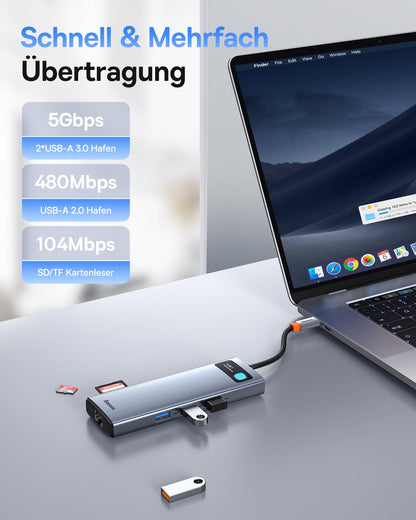 Baseus 9-in-1 USB-C Dockingstation mit 4K HDMI & Gigabit Ethernet