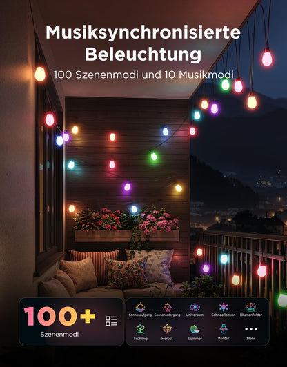 Govee Smart RGBICW LED Aussen-Lichterkette - 15 Meter